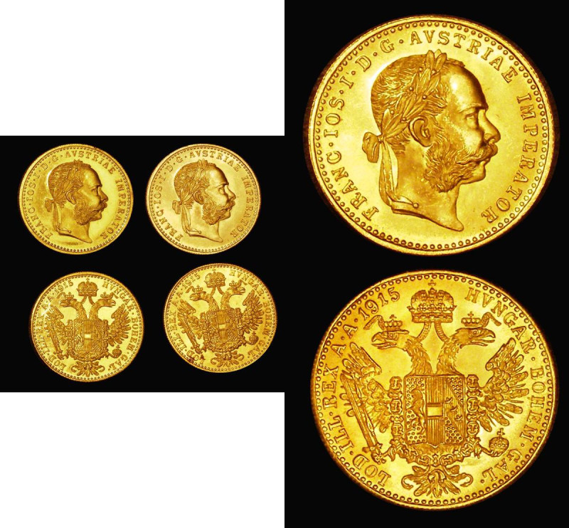 Austria Ducats 1915 Trade Coinage Restrikes KM#2267 (3) two are practically BU, ...