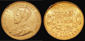 Canada Ten Dollars Gold 1913 KM#27 in an NGC Bank of Canada Hoard holder and graded MS63
Estimate: GBP 900 - 1100