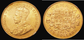 Canada Ten Dollars Gold 1914 KM#27 in an NGC Bank of Canada Hoard holder and graded MS63
Estimate: GBP 900 - 1100