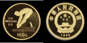 China 100 Yuan 1995 Olympic Games - Platform Diver Gold Proof KM#765 in a PCGS holder and graded PR68 DCAM
Estimate: GBP 500 - 700