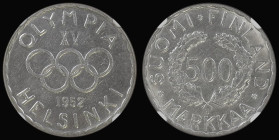 Finland 500 Markkaa 1952H Helsinki Olympics KM#35 NGC UNC DETAILS CLEANED a rare date 
Estimate: GBP 100 - 200
