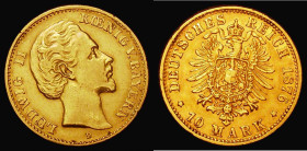 German States - Bavaria Ten Marks Gold 1876D KM#898 NVF/About VF the reverse with a small flan fault in the field
Estimate: GBP 220 - 260