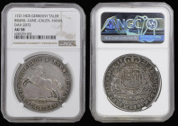 German States - Brunswick-Luneburg-Calenberg-Hannover Thaler 1721 HCB Obverse: Horse leaping left, Reverse Arms within Order of the Garter, top of shi...