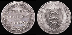 Jersey Three Shillings Token 1813 KM#Tn6 Good Fine/Fine with a series of thin scratches on the reverse
Estimate: GBP 100 - 120