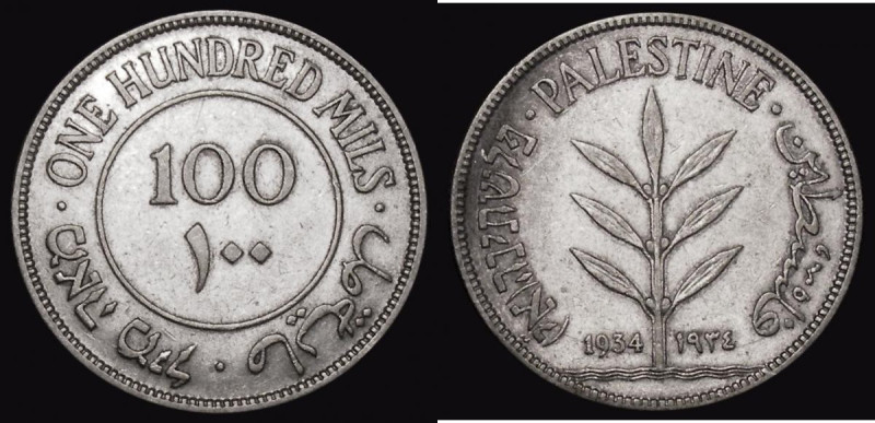 Palestine 100 Mils 1934 KM#7 VF, the key date in the series
Estimate: GBP 70 - ...
