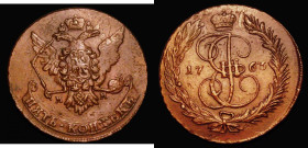 Russia 5 Kopeks1763MM C#59.6 NEF with attractive nut brown tone, some minor surface pits are apparent, as is normal for this issue, but overall with s...