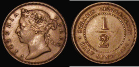Straits Settlements Half Cent 1884 KM#8a VF with a contact mark on the portrait, scarce
Estimate: GBP 30 - 60