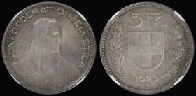 Switzerland Five Francs 1923B KM#37 NGC MS60
Estimate: GBP 60 - 100