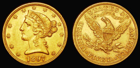 USA Five Dollars Gold 1897 Breen 6763 NEF the obverse with some contact marks
Estimate: GBP 410 - 480