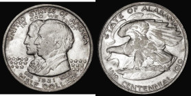 USA Half Dollar Commemorative 1921 Alabama Centennial - Plain, Breen 7453, die axis with 90 degree die rotation, EF the reverse weakly struck on the e...