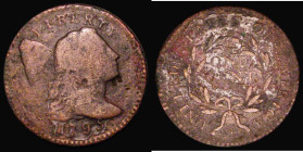 USA One Cent 1795 ONE CENT centred, single top leaves, Lettered Edge, Breen 1672 Fair with some porosity, Rare
Estimate: GBP 140 - 200