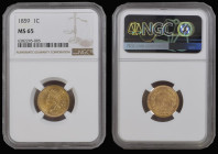 USA One Cent 1859 Breen 1944, in an NGC holder and graded MS65, a choice example and very sought after in this high grade
Estimate: GBP 1200 - 1500