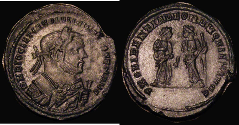 Roman Ae Follis Diocletian (249-251AD) London. Post-Abdication, (305 AD) Obverse...