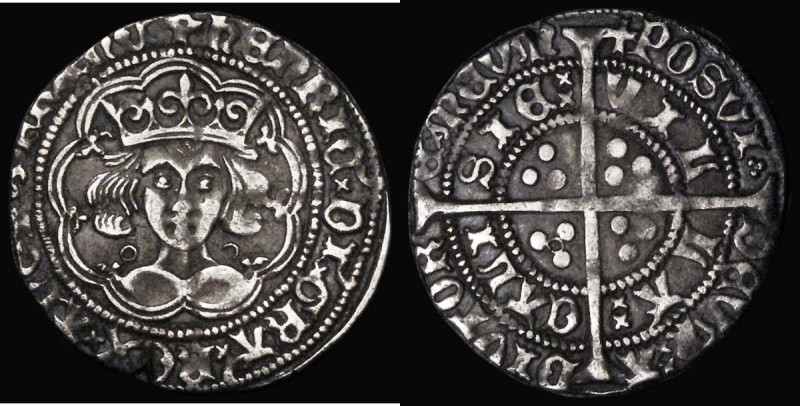 Groat Henry VI Annulet-Trefoil sub-issue, Calais Mint, Trefoil to left of Crown,...