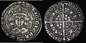 Groat Henry VI Annulet-Trefoil sub-issue, Calais Mint, Trefoil to left of Crown, Rev: Trefoil after POSVI and only one annulet S.1854, North 1427var. ...