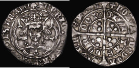 Groat Henry VI Trefoil issue, London Mint, Trefoils by neck, leaf on breast, trefoil of pellets after DON, trefoil spots on obverse, no stops on rever...