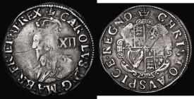 Shilling Charles I Group D, Fourth Bust, type 3a, no inner circles, Reverse: Round garnished shield, no CR, S.2791, mintmark Crown, 5.76 grammes, Fine...
