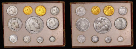 Proof Set 1902 short set (11 coins) Sovereign to Maundy Penny Matt Proofs UNC to nFDC the silver with matching tone, comes in the 11-coin red card box...