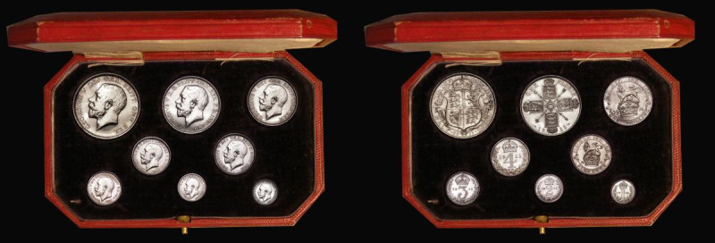Proof Set 1911 (8 coins) Halfcrown to Maundy Penny nFDC to FDC the obverses lust...