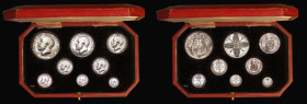 Proof Set 1911 (8 coins) Halfcrown to Maundy Penny nFDC to FDC the obverses lustrous, the reverses with attractive light tone, in the red box of issue...