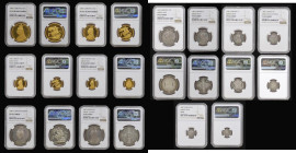 Proof Set 1887 &pound;5 to Silver Threepence (11 coins) NGC graded Five Pounds PF63 ULTRA CAMEO, Two Pounds PF63+ ULTRA CAMEO, Sovereign PF63+ ULTRA C...