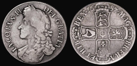 Crown 1687 Second Bust, TERTIO edge, ESC 78, Bull 743 VG or slightly better/Near Fine
Estimate: GBP 350 - 400