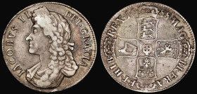 Crown 1688 Second Bust, QVARTO edge ESC 80, Bull 746 Fine, lightly toned with some minor haymarking
Estimate: GBP 350 - 400