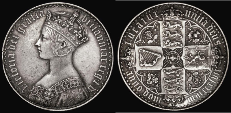 Crown 1847 Gothic UNDECIMO ESC 288, Bull 2571 NVF the obverse with some contact ...