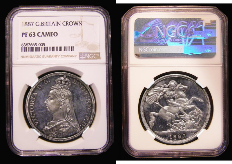 Crown 1887 Jubilee Head Proof NGC PF63 CAMEO desirable thus
Estimate: GBP 2500 ...