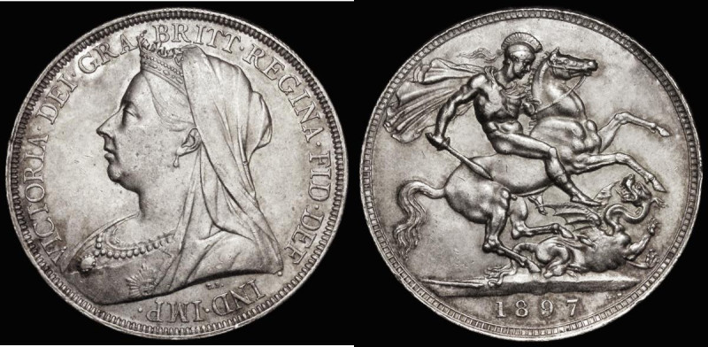 Crown 1897 LXI ESC 313, Bull 2603, NEF with touches of gold toning
Estimate: GB...
