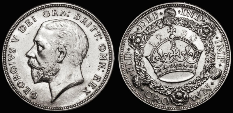 Crown 1930 ESC 370, Bull 3638 GEF/EF the obverse with some contact marks
Estima...