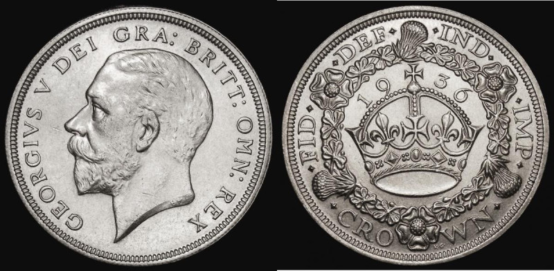Crown 1936 ESC 381, Bull 3649 EF the obverse with some contact marks, one of the...