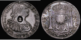 Dollar George III Oval Countermark on Mexico City 8 Reales 1795 FM ESC 129, Bull 1852 countermark VF, host coin GF/NVF cleaned and retoned, comes with...