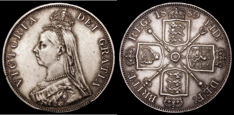 Double Florin 1889 Second I in VICTORIA an Inverted 1 ESC 398A, Bull 2702 lightl...