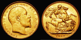 Sovereign 1910P Marsh 203, S3972, EF and lustrous with some contact marks, the obverse a little weakly struck
Estimate: GBP 300 - 450