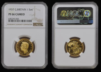 Sovereign 1937 Gold Proof S.4076, Marsh 296B, in an NGC holder and graded PF66 Cameo, the only George VI Gold issue of Sovereigns, extremely desirable...