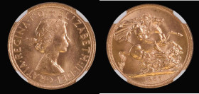 Sovereign 1957 Marsh 297, S.4124 in an NGC holder and graded MS64
Estimate: GBP 450 - 550