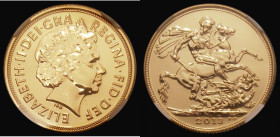 Sovereign 2013 I S.SC7A in an NGC holder and graded MS70
Estimate: GBP 430 - 480