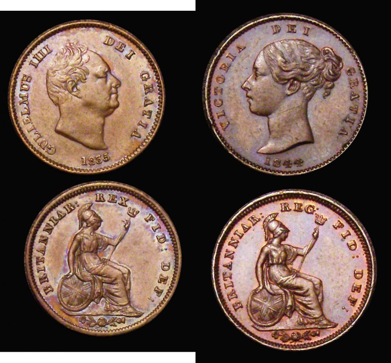 Third Farthings (2) 1835 Peck 1477 UNC or near so, attractively toned, the obver...