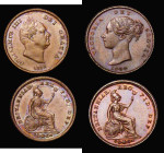 Third Farthings (2) 1835 Peck 1477 UNC or near so, attractively toned, the obverse with some contact marks on the forehead, 1844 Large G in REG Peck 1...
