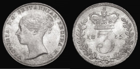 Threepence 1865 ESC 2072, Bull 3403 Lustrous UNC with touches of golden tone, some tiny spots on the reverse rim barely detract
Estimate: GBP 65 - 95