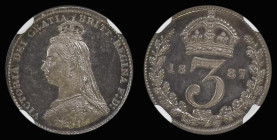 Threepence 1887 Jubilee Head Proof ESC 2097 FDC and graded PF66 by NGC
Estimate: GBP 100 - 160