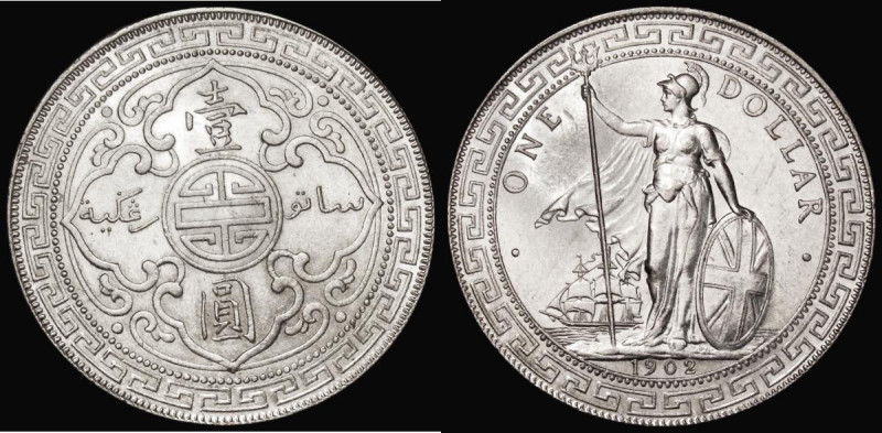 Trade Dollar 1902B KM#T5 EF and lustrous with some small rim nicks
Estimate: GB...