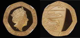 Twenty Pence 2022 Gold Proof in an NGC holder and graded PF70 Ultra Cameo, at the time of writing only 2 examples had been graded by NGC, with no exam...