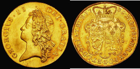 Two Guineas 1739 Young Head, repositioned legend S.3667B, a series of fine deeper hairlines apparent in the left obverse field has caused a depression...