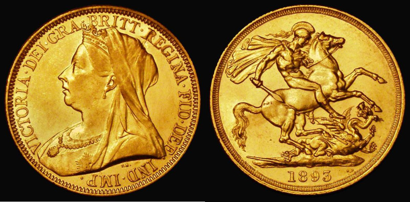 Two Pounds 1893 Marsh T35, S.3873 NVF/GVF with an obverse scratch and heavy cont...