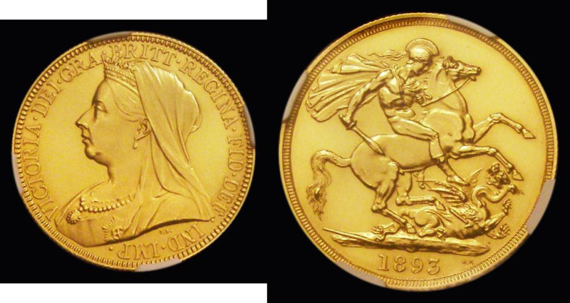 Two Pounds 1893 Proof, Marsh T36, S.3873 in a NGC holder - Proof Details, Repair...