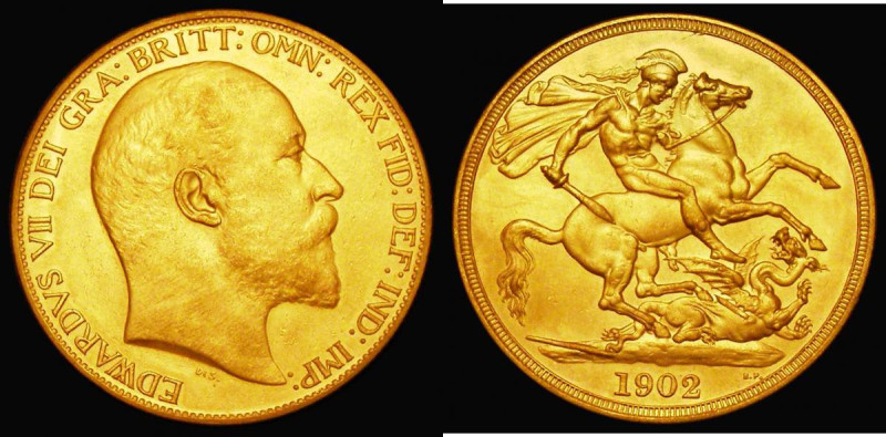 Two Pounds 1902 Matt Proof S.3968, Marsh T41, About UNC, with slightly dull surf...