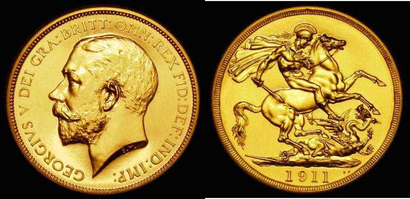 Two Pounds 1911 Proof S.3995 The obverse with a light handling mark and a small ...