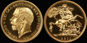 Two Pounds 1911 Proof, Marsh T44, S.3995, in an PCGS holder and graded PR64CAM 
Estimate: GBP 4000 - 5000